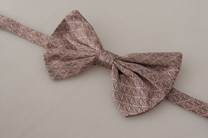 Dolce & Gabbana Elegant Silk Gray Bow Tie - Men's Formalwear