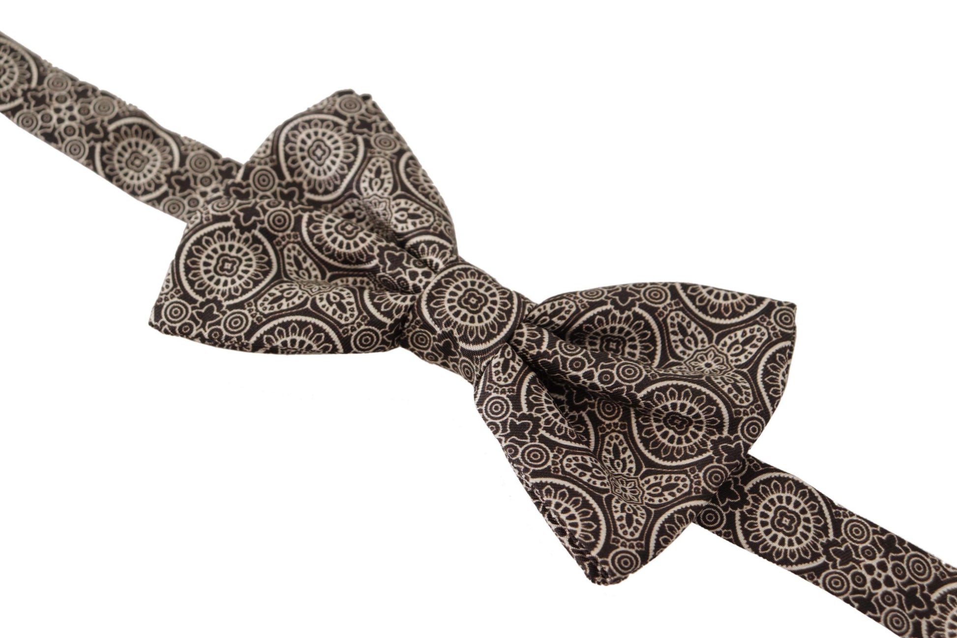 Dolce & Gabbana Elegant Silk Black & White Bow Tie