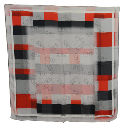 Costume National Elegant Checkered Silk Scarf