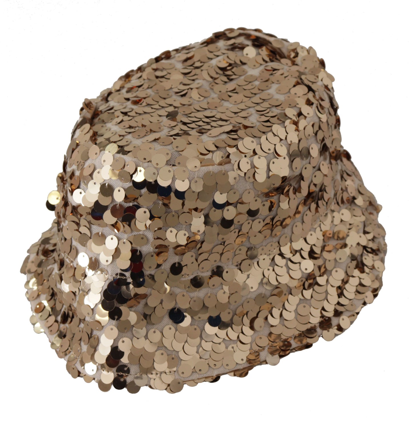 Dolce & Gabbana Elegant Sequined Gold Bucket Hat