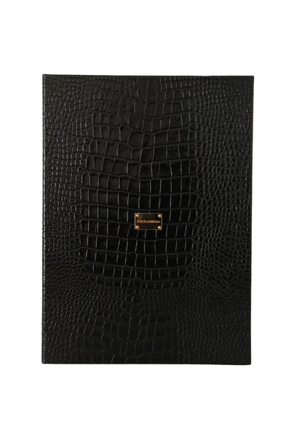 Dolce & Gabbana Elegant Black Leather Catalogue Case