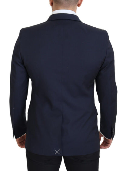 Dolce & Gabbana Elegant Dark Blue Slim Fit Wool Blazer